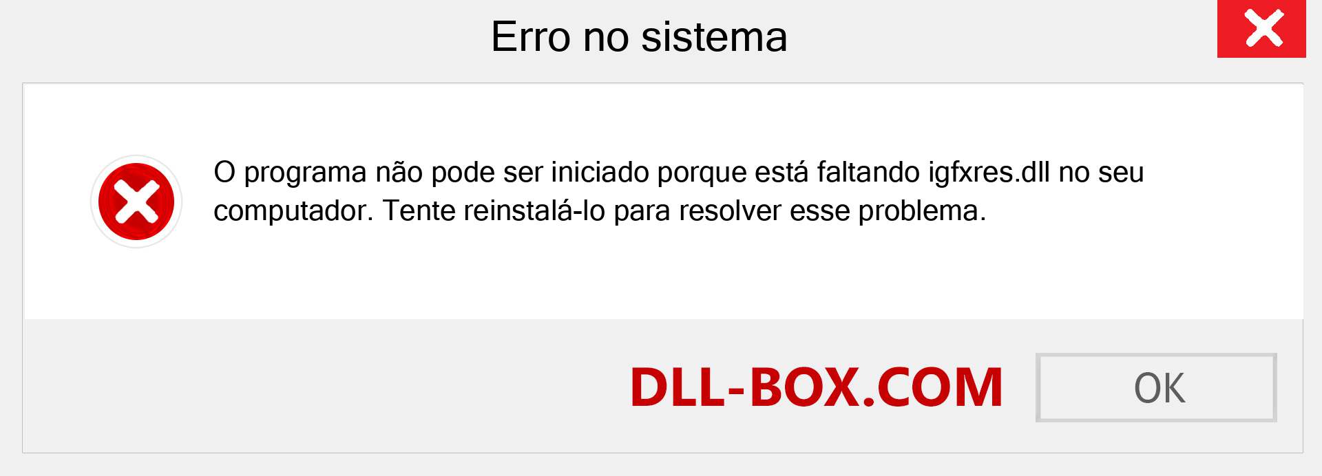 Arquivo igfxres.dll ausente ?. Download para Windows 7, 8, 10 - Correção de erro ausente igfxres dll no Windows, fotos, imagens